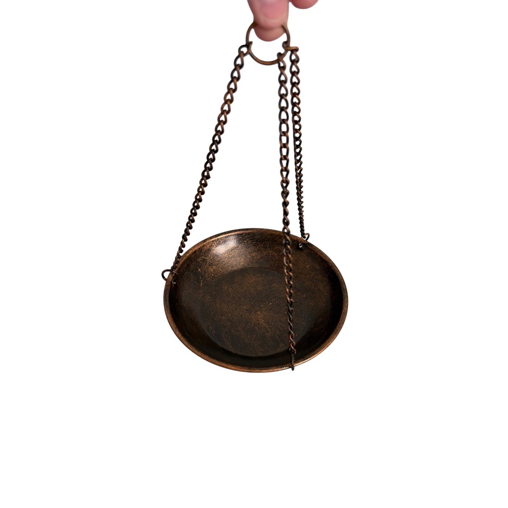 Vintage Style Bronze Finish Metal Hanging Scale Pans Set of 2 Decorative Bowls
